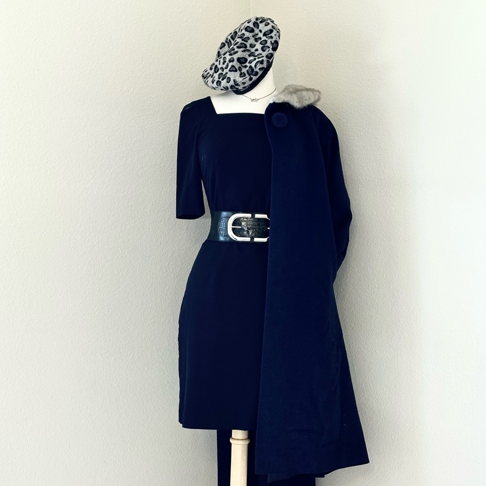 Navy Blue Half Sleeve Dress